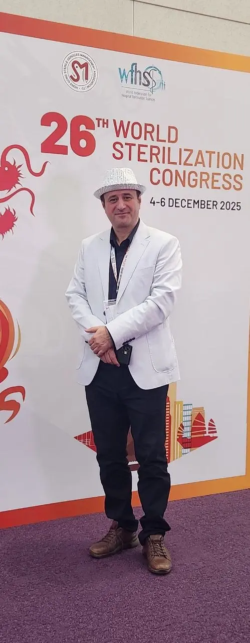 حمید زارع در بیست‌وششمین کنگره جهانی استریلیزاسیون WFHSS 2025 هنگ‌کنگ، حمید زارع